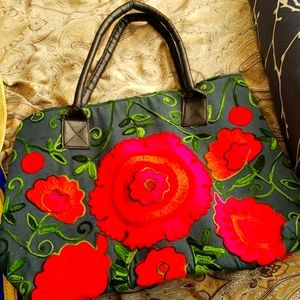Vintage new women's beautiful embroidery tote